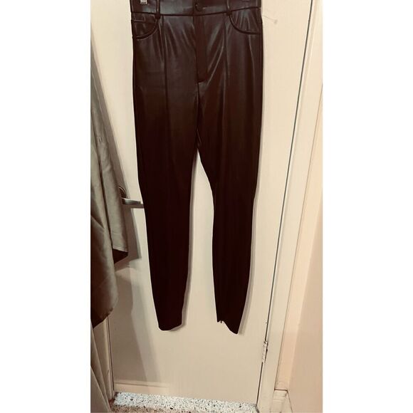 ZARA BROWN FAUX LEATHER WOMENS PANTS SIZE S - Picture 2 of 13